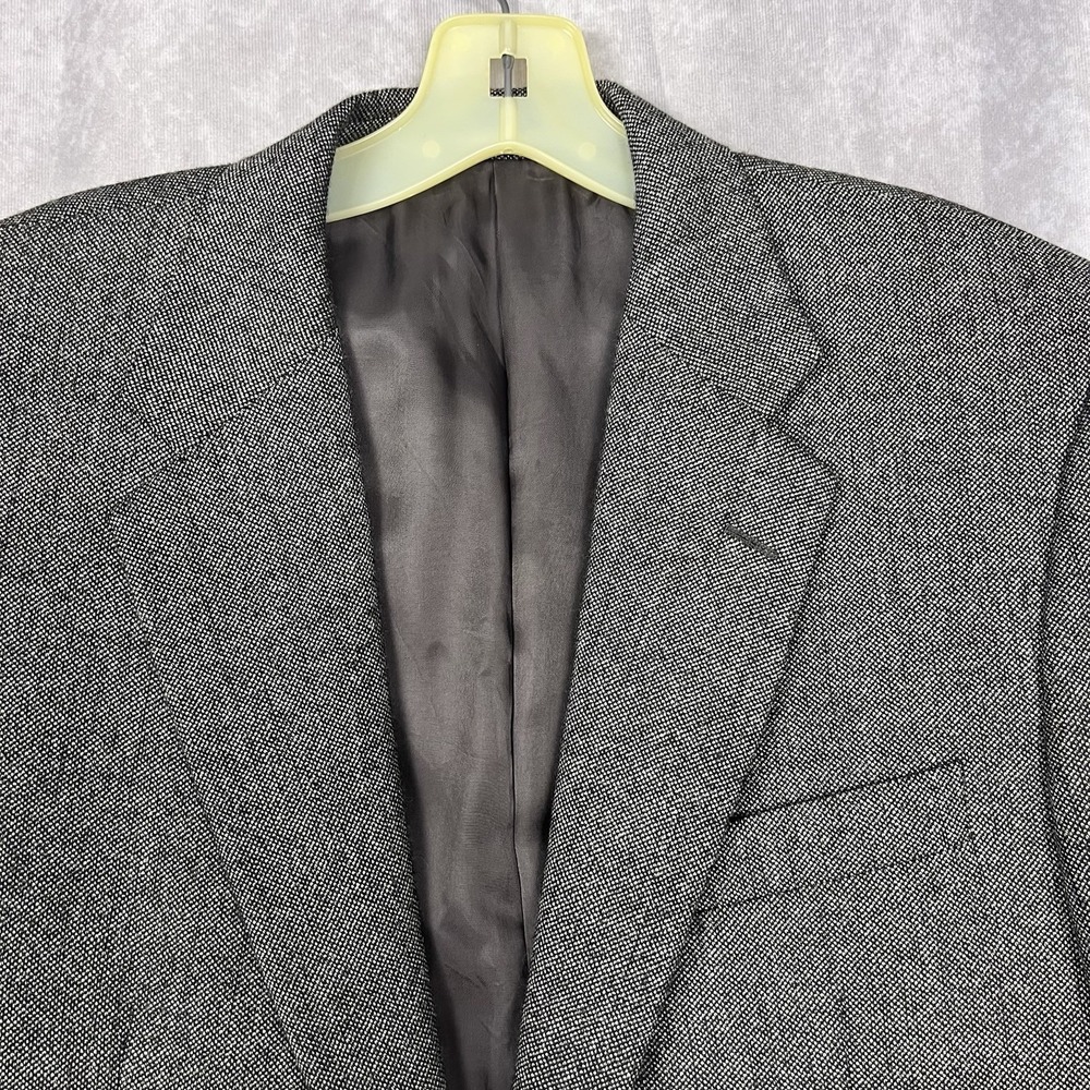 Hickey Freeman Mens 46L Gray Wool Blend Sport Coat 2 Button Blazer Jacket